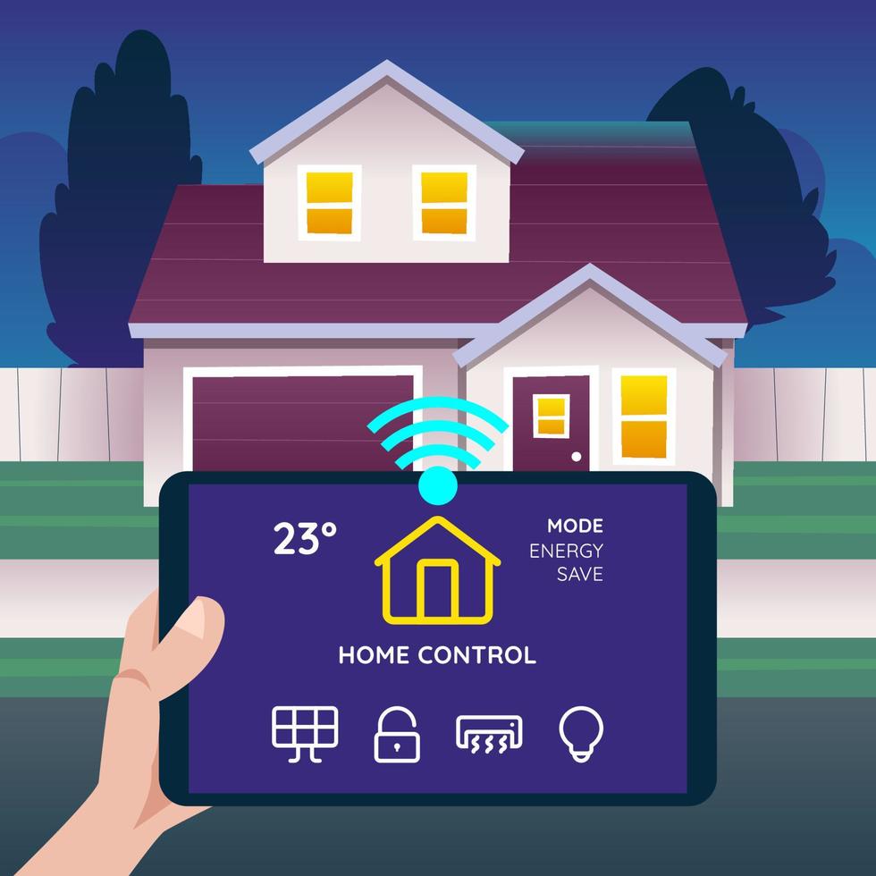 Smart Home System Concept vector