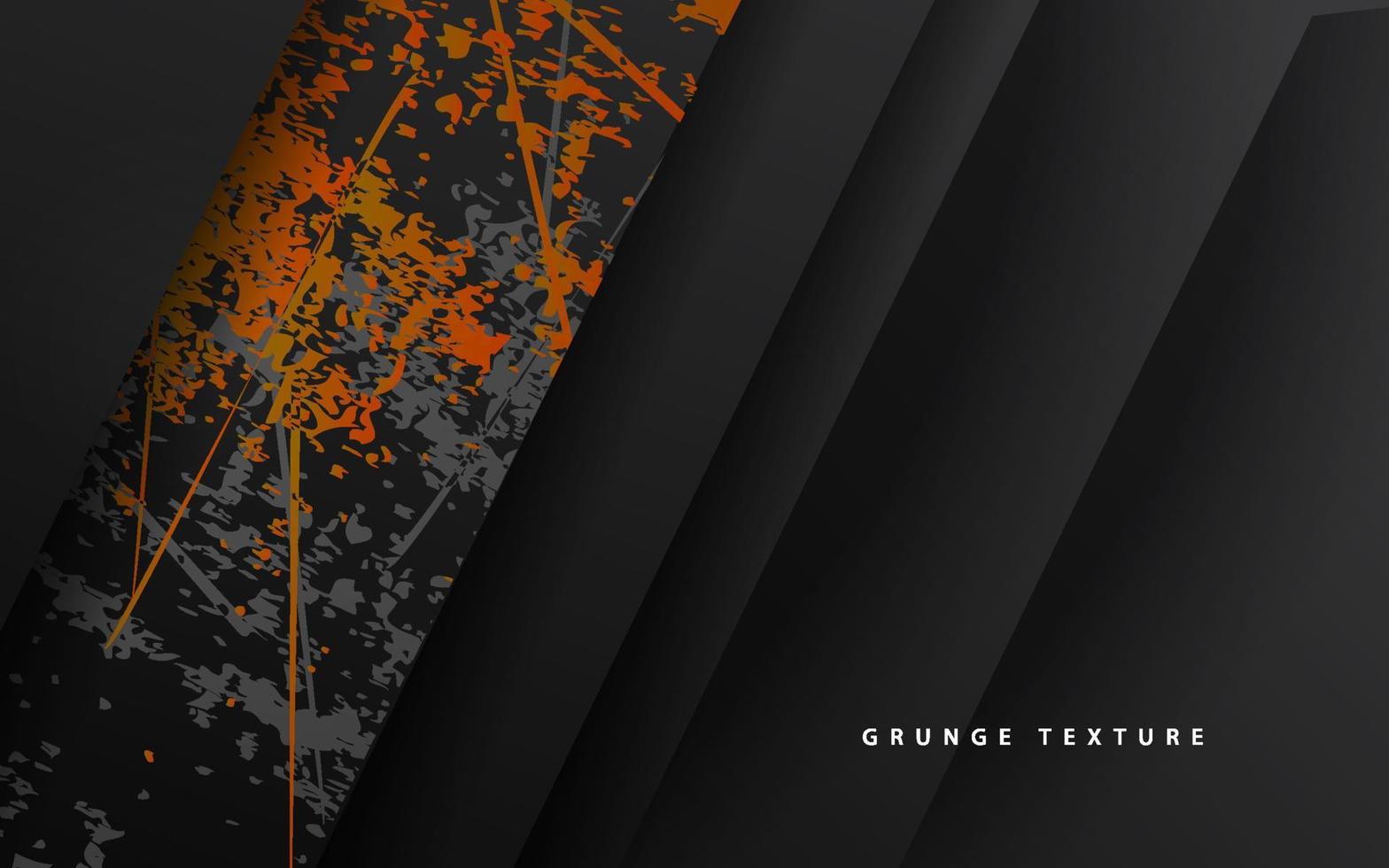 Abstract black and orange grunge texture background vector