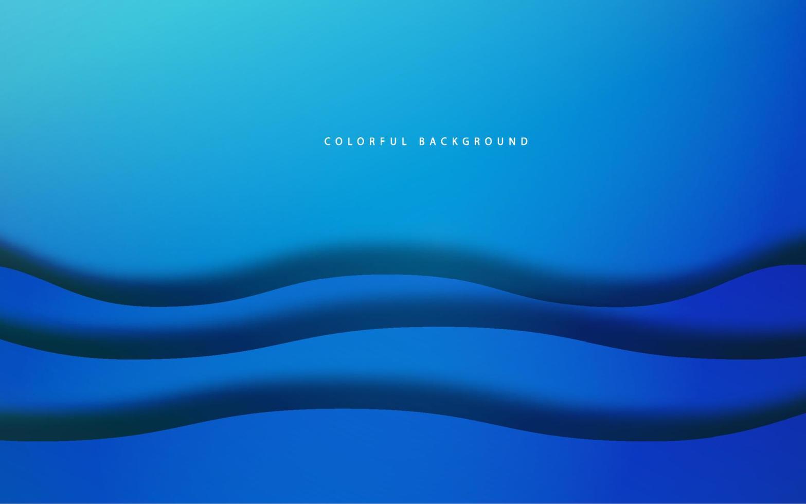 Blue wave papercut background vector