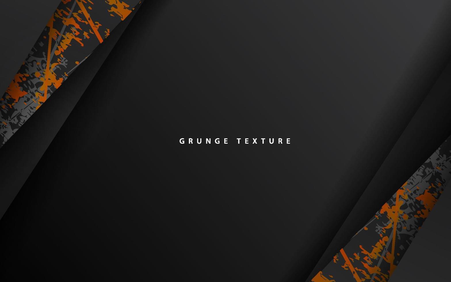 Abstract black and orange grunge texture background vector