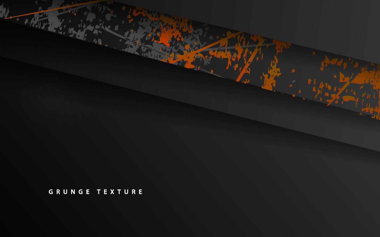 Abstract black and orange grunge texture background vector