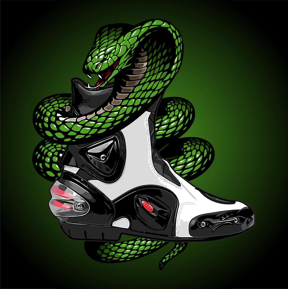 racing shoes wrapped in green... vector