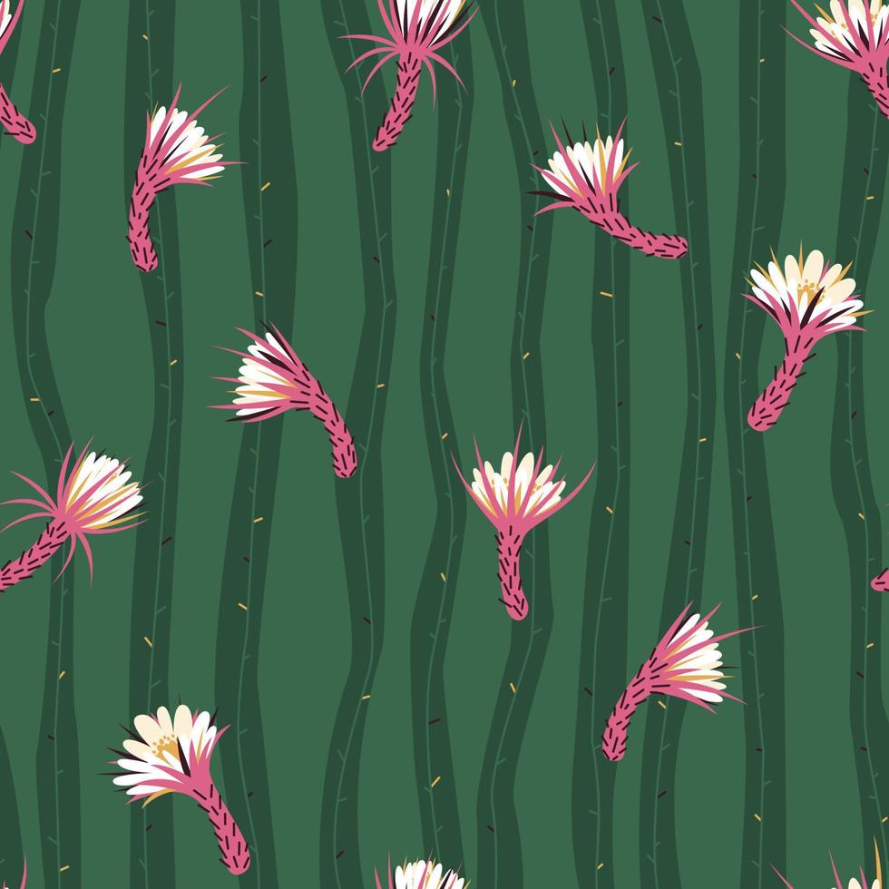 Seamless pattern cactus Princess of the night vector