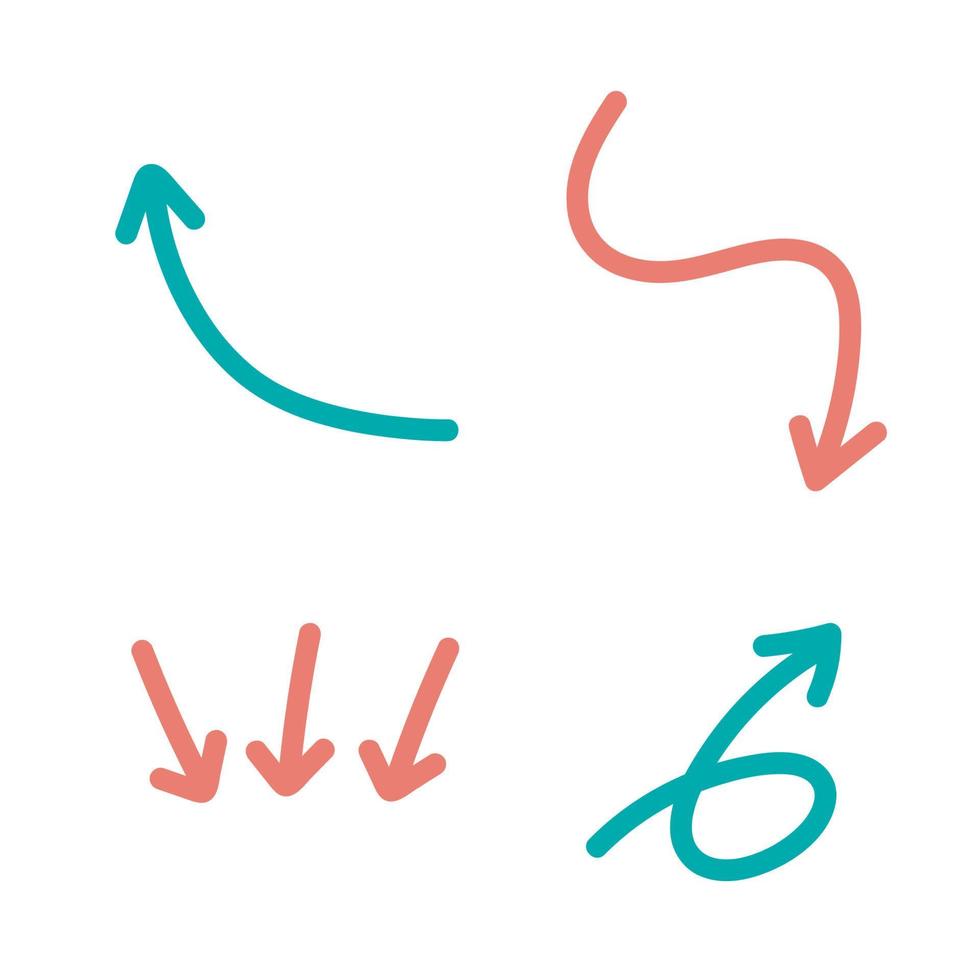 Arrow Set Doodle vector