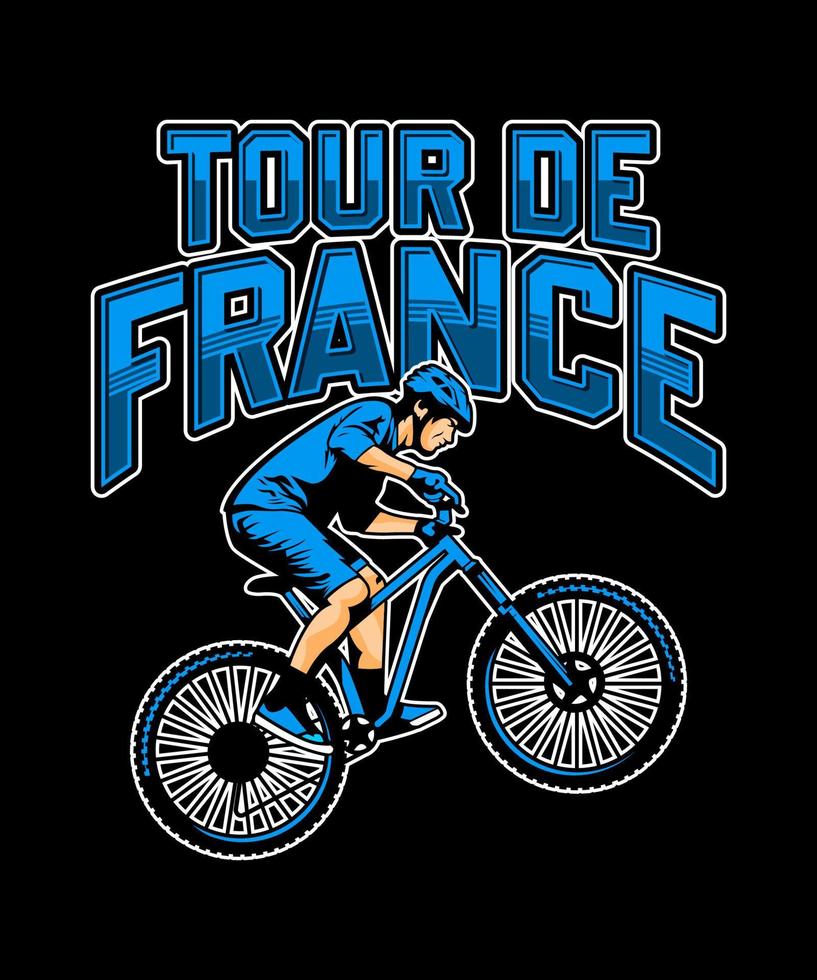 ilustración vectorial de bicicleta. plantilla de póster. diseño de ropa ilustración deportiva de bicicleta. Portada de la plantilla de celebración del Tour de Francia. vector