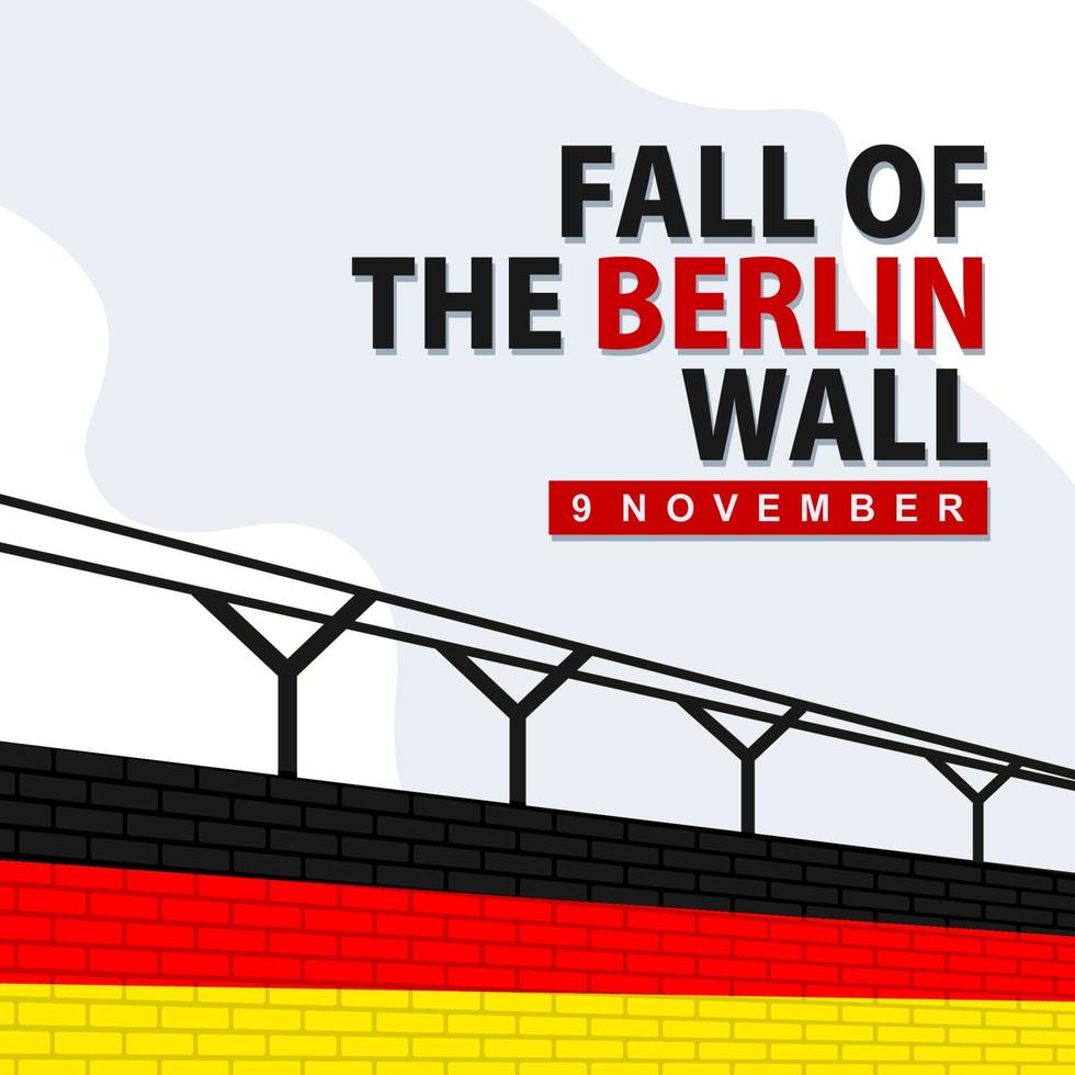 Fall of the Berlin Wall day. International celebration day vector template. Festival worldwide illustration. Fit for banner, cover, background, backdrop, poster. Vector Eps 10.