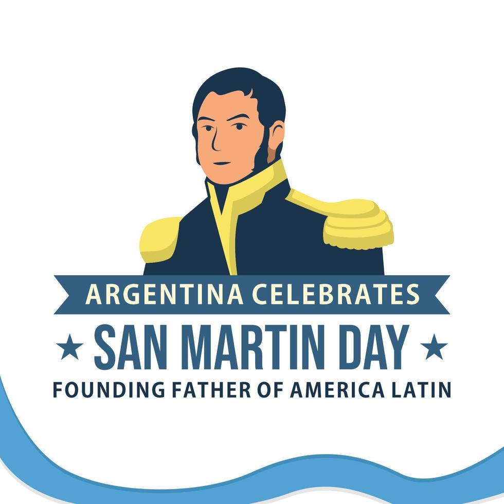 San Martin day. Holiday worldwide illustration template. Celebration events of festival around the world. Fit for cover, magazine, poster, apparel, merchandise, banner, flyer. Vector eps 10.