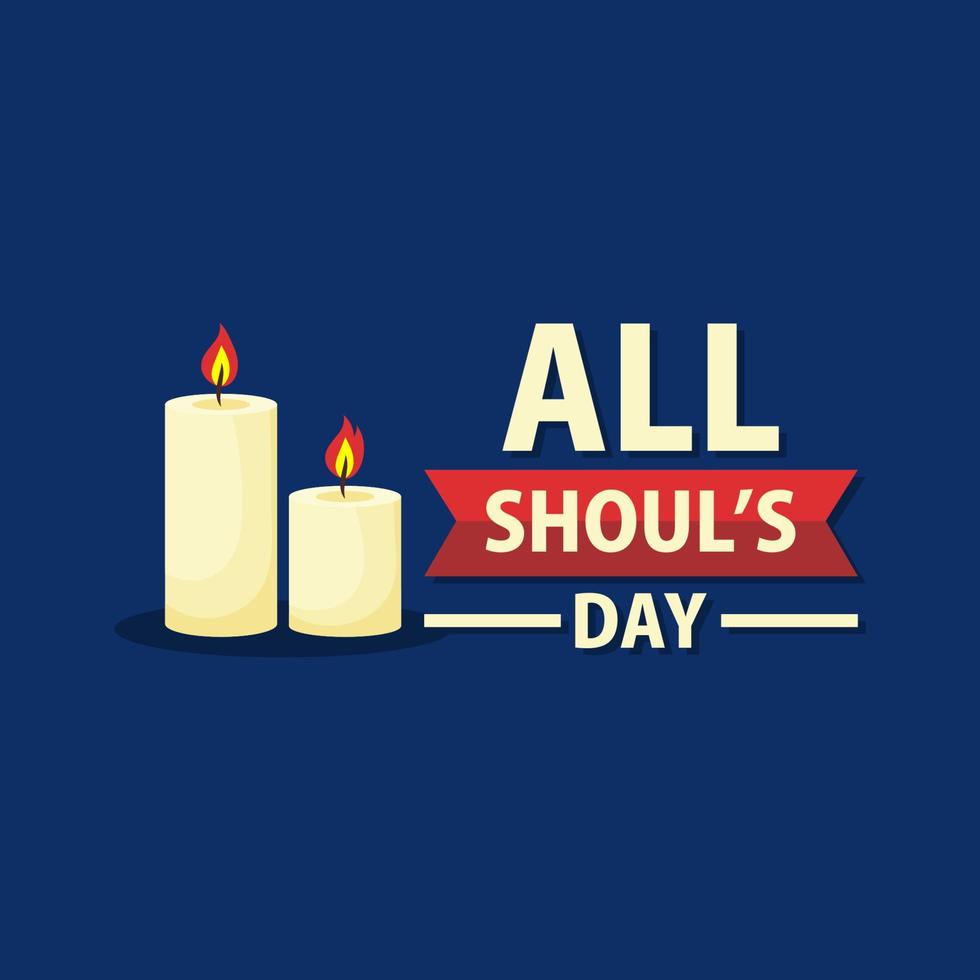 All souls day. International celebration day vector template. Festival worldwide illustration. Fit for banner, cover, background, backdrop, poster. Vector Eps 10.