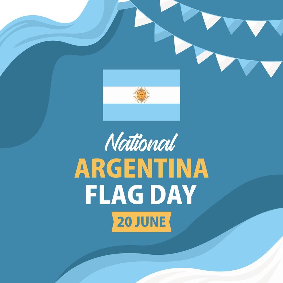 dia de la bandera argentina plantilla de vector de día de celebración internacional. ilustración del festival en todo el mundo. apto para banner, portada, fondo, telón de fondo, afiche. pasos vectoriales 10.