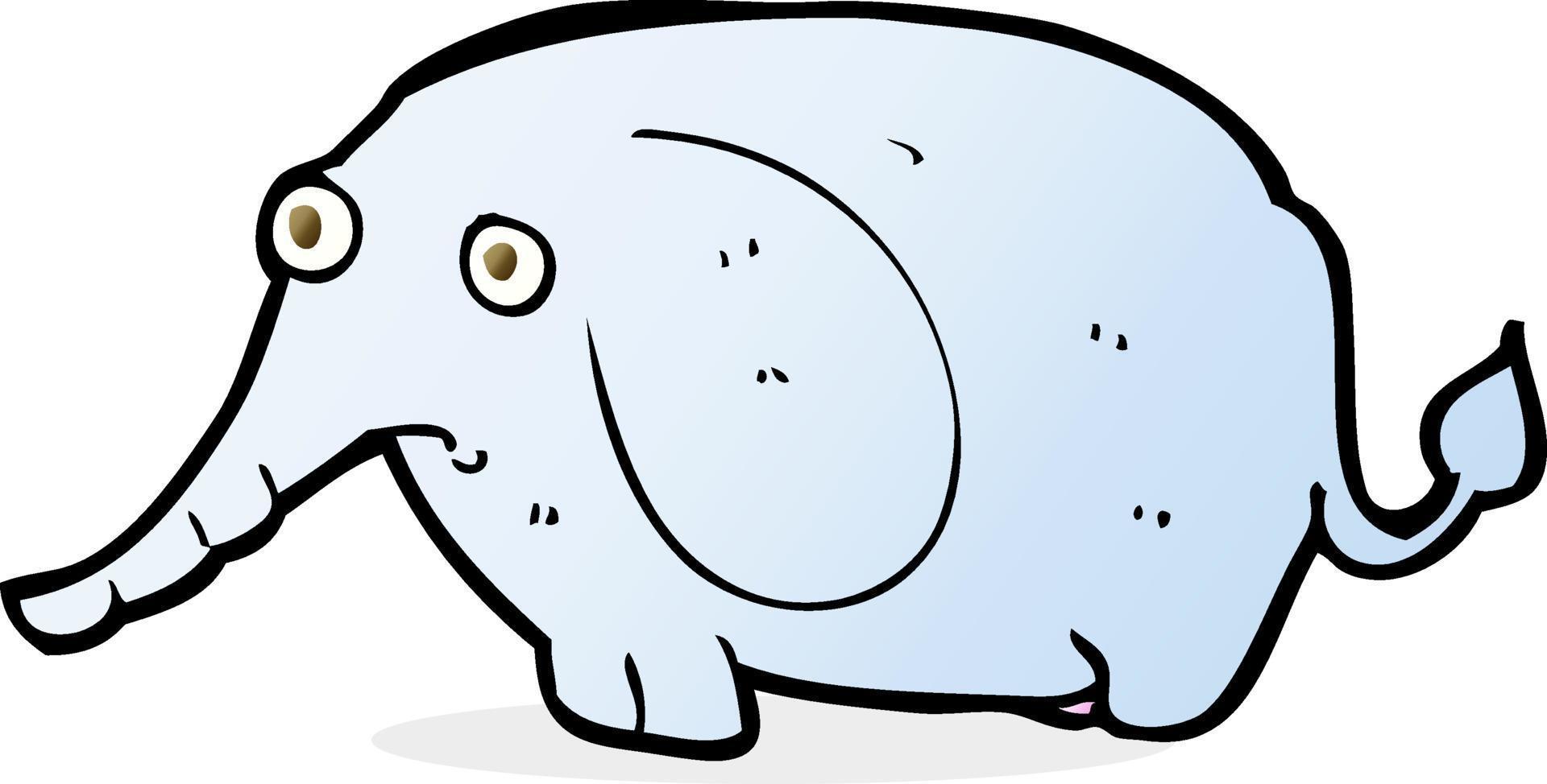 cartoon sad little elephant vector