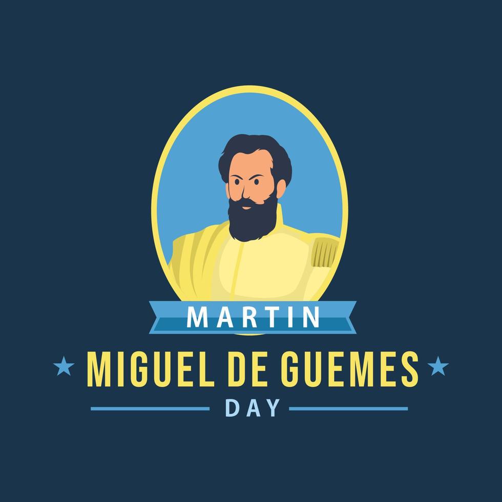 Martin Miguel De Guemes day. International celebration day vector template. Festival worldwide illustration. Fit for banner, cover, background, backdrop, poster. Vector Eps 10.