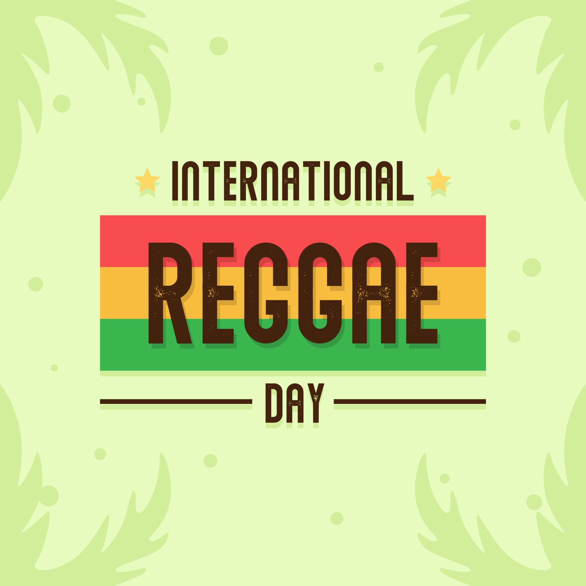 Reggae Day vector. Holiday worldwide illustration template. Celebration