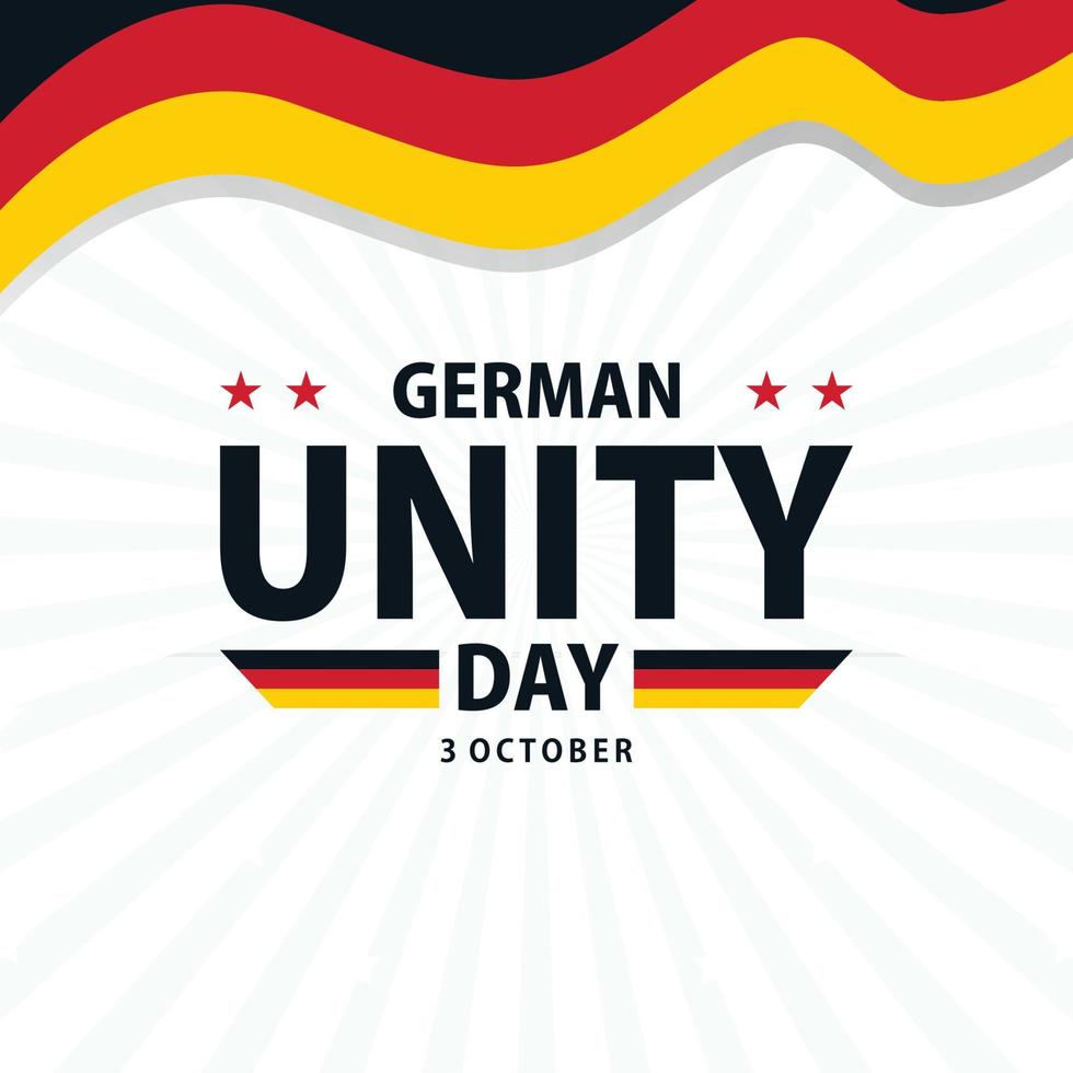 German Unity day. International celebration day vector template. Festival worldwide illustration. Fit for banner, cover, background, backdrop, poster. Vector Eps 10.