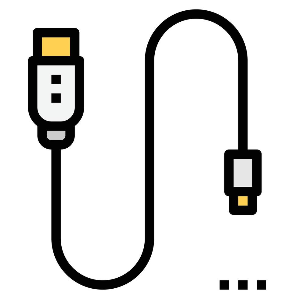 vector de icono de dispositivos electrónicos domésticos, cable de carga