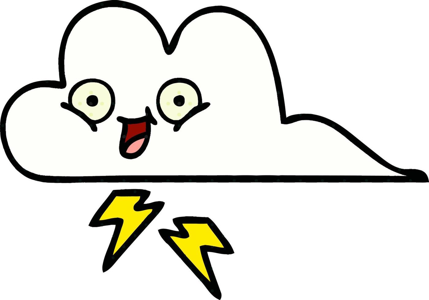 nube de trueno de dibujos animados de estilo cómic vector