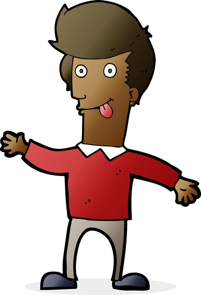 cartoon man sticking out tongue vector