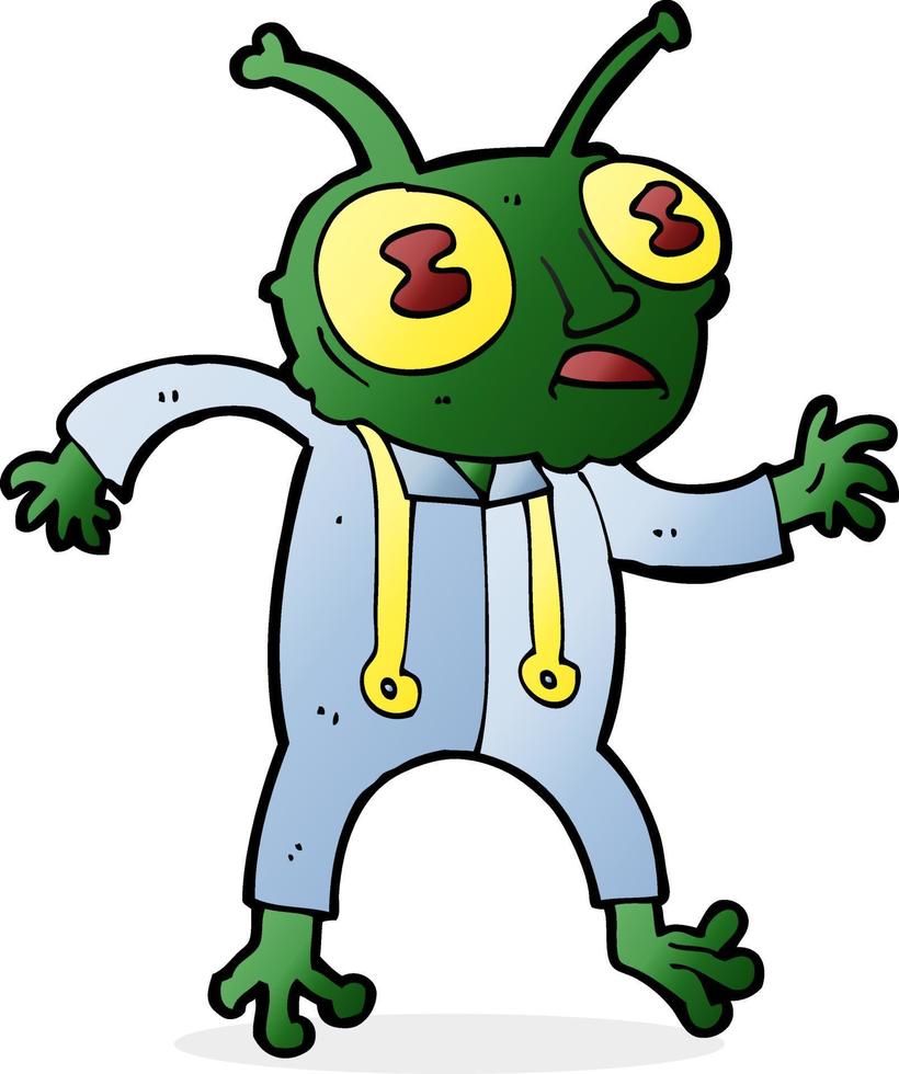 cartoon alien spaceman vector