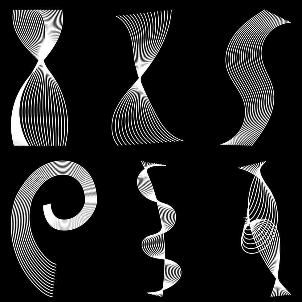elementos de diseño en forma de elegantes líneas blancas fluidas vector