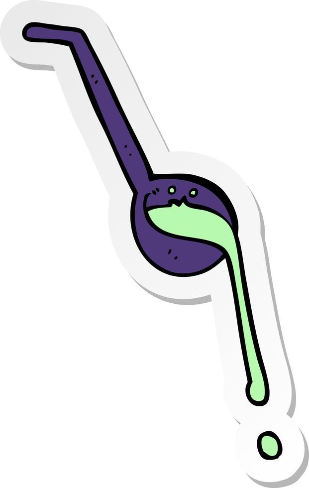 sticker of a cartoon ladle vector