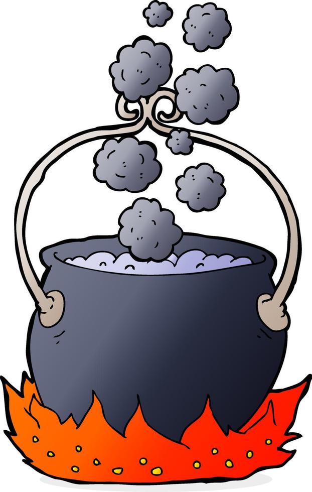 cartoon witch's cauldron vector