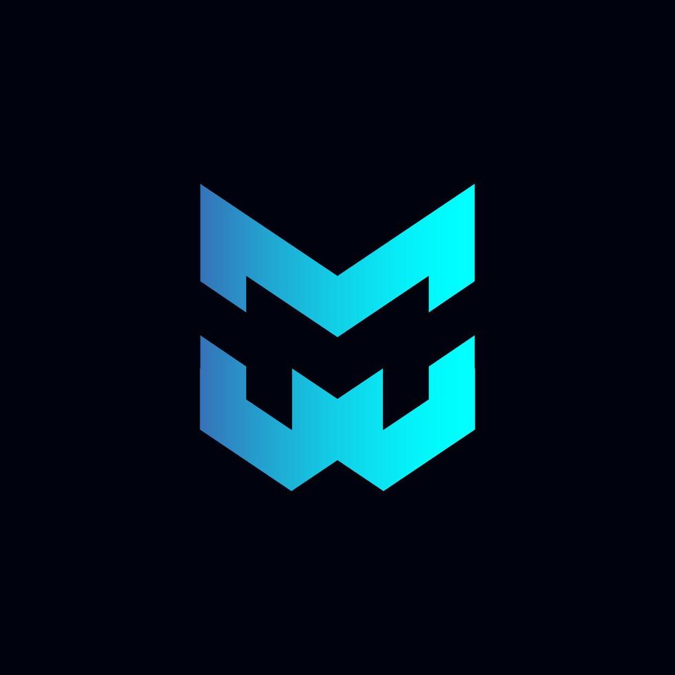 diseño moderno del ejemplo del logotipo de la letra mw vector