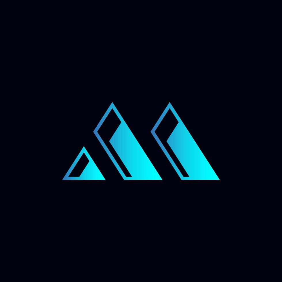 Modern letter M mountain logo illustration design vector