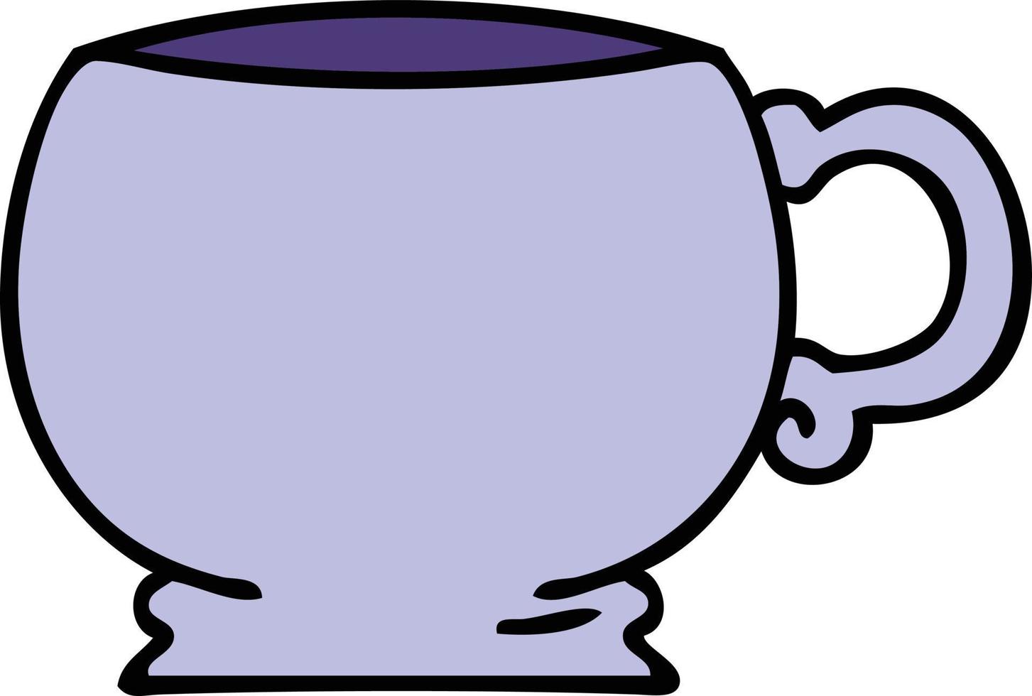 quirky hand drawn cartoon mug vector