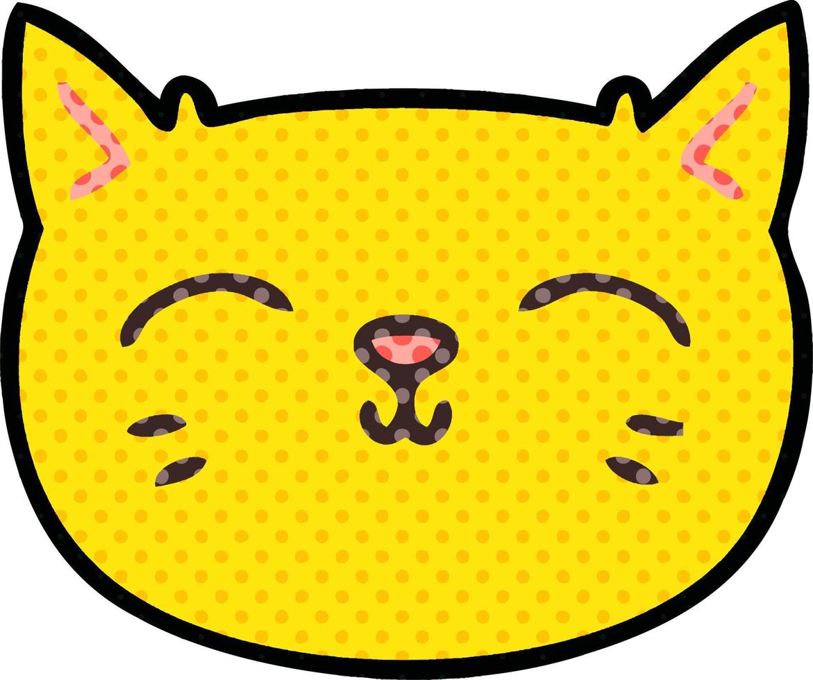 quirky comic book style cartoon cat face vector