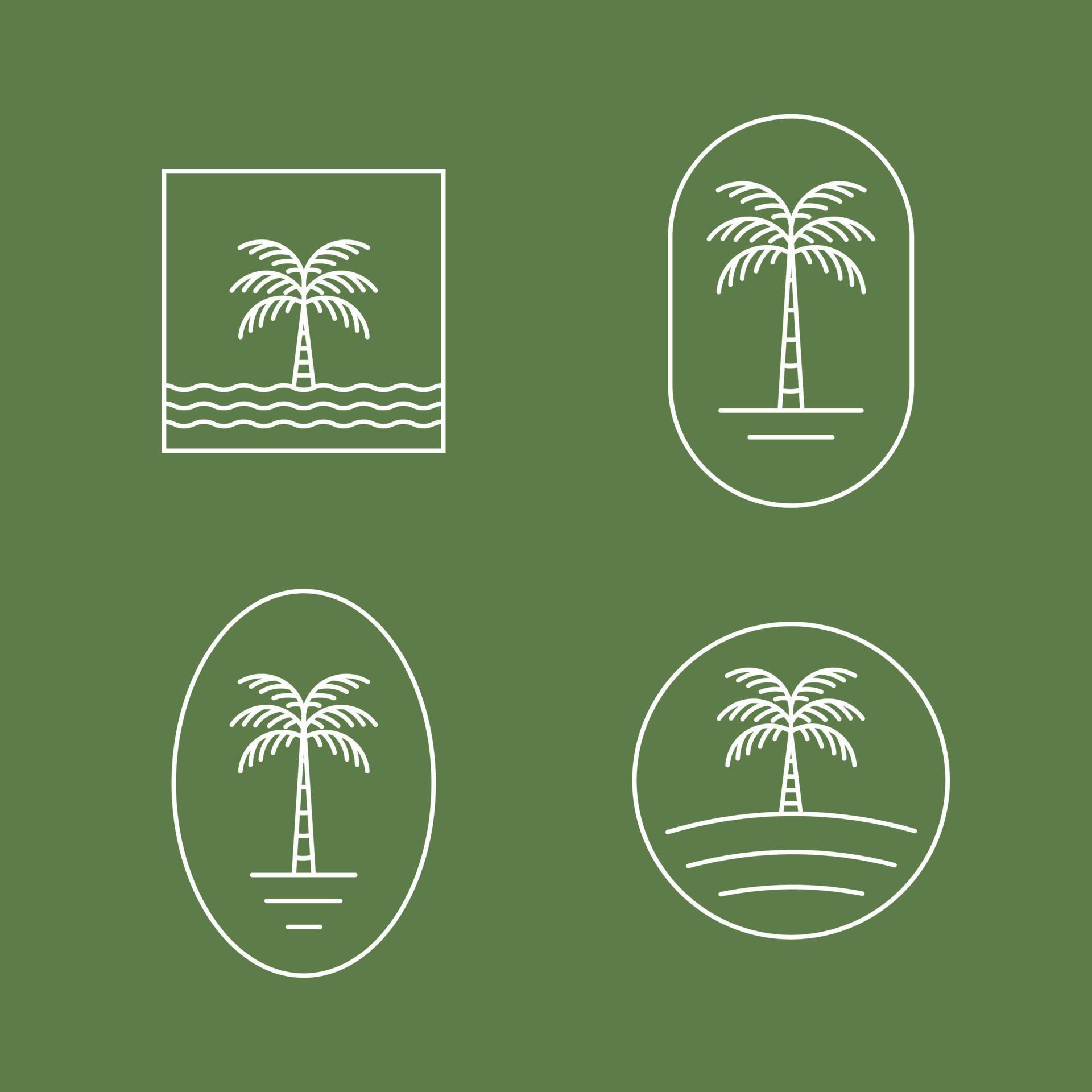 Set of Palm Tree Symbol, Aesthetic Palm Logo 8325518 Vector Art at Vecteezy