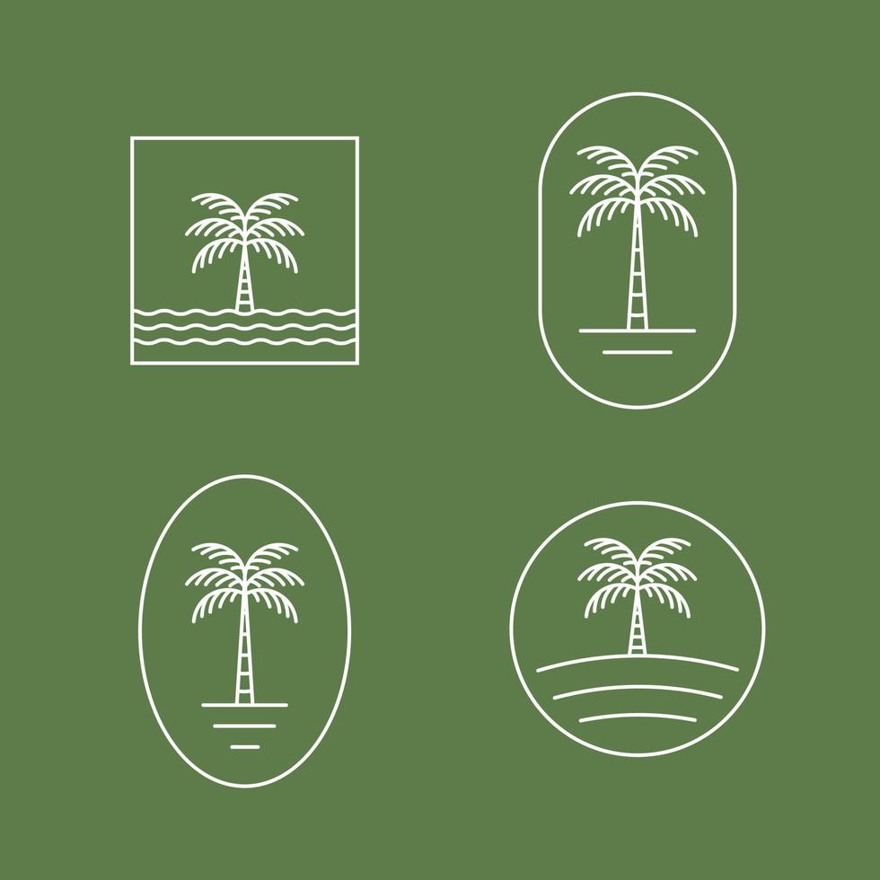 Set of Palm Tree Symbol, Aesthetic Palm Logo 8325518 Vector Art at Vecteezy