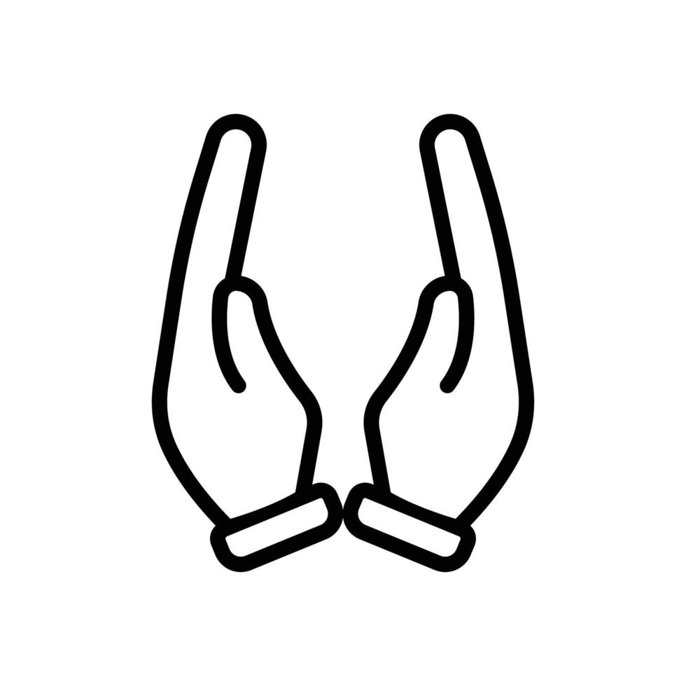 Vector two protecting hands icon. Hand Gesture Icon. Line icon style. Simple design illustration editable