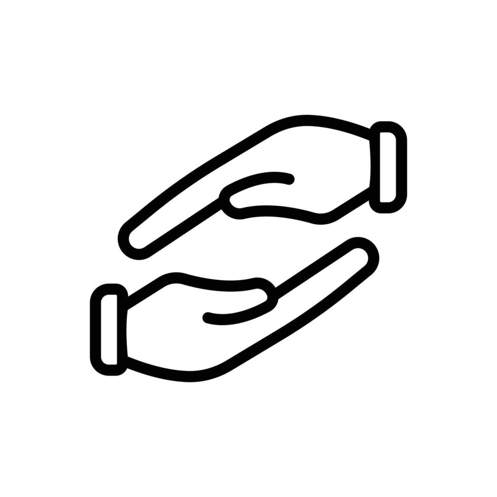 Charity icon vector. Hand Gesture Icon. Helping. Line icon style. Simple design illustration editable vector