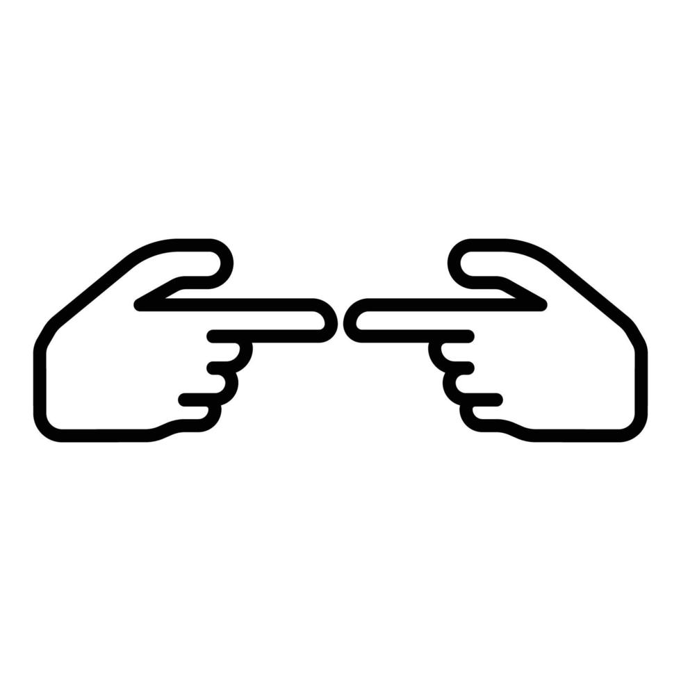 Hand like gun icon vector. hand gesture. Line icon style. Simple design illustration editable vector