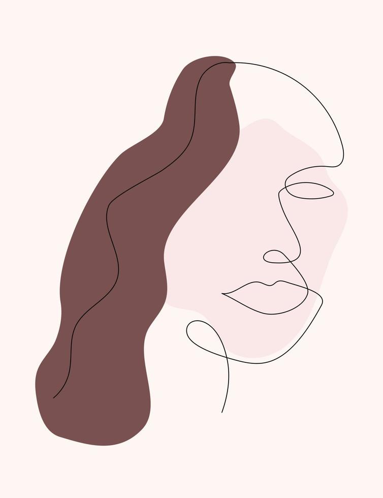 A woman in the style of one line art. Simple vector illustration