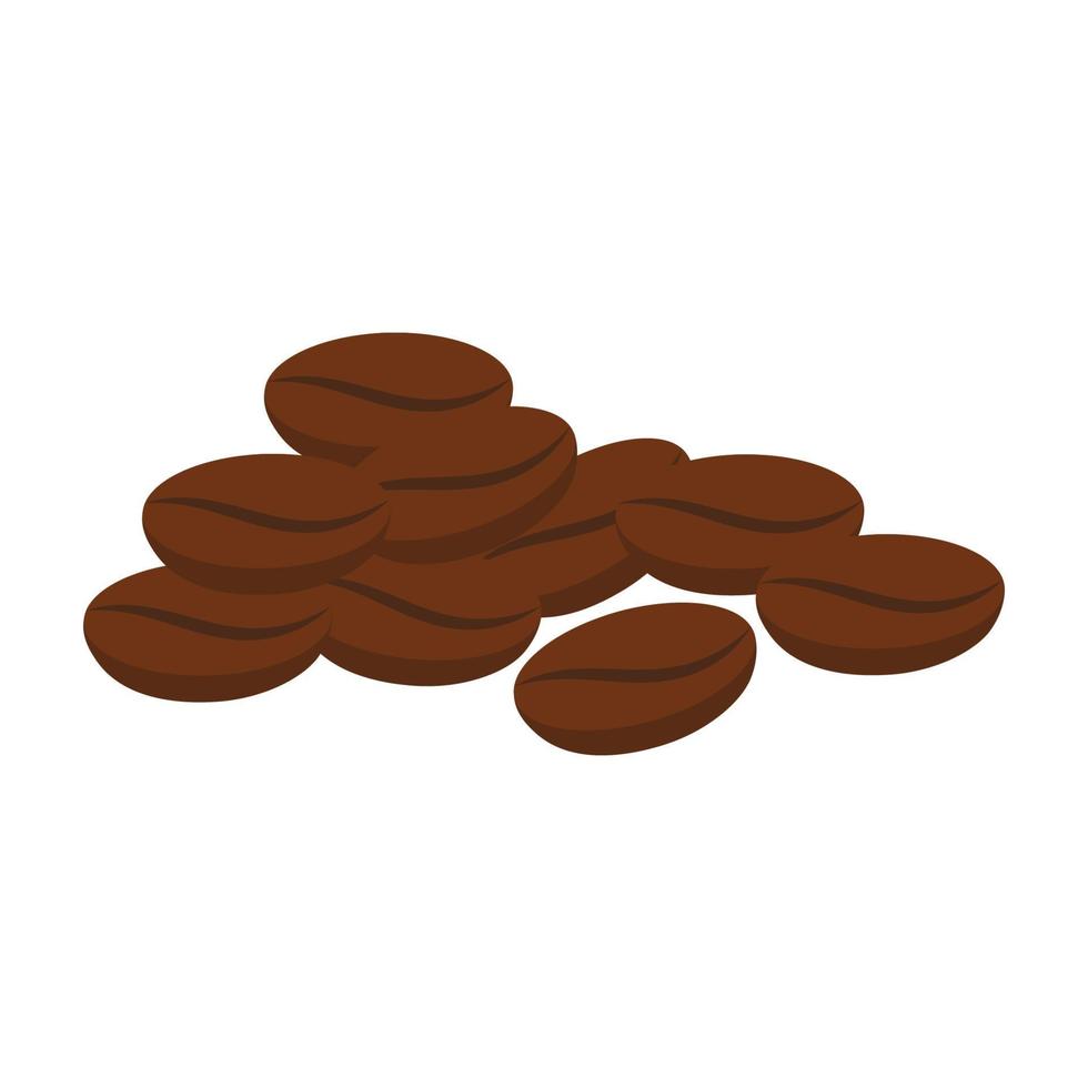 Flat Coffee beans vector on white background isolated