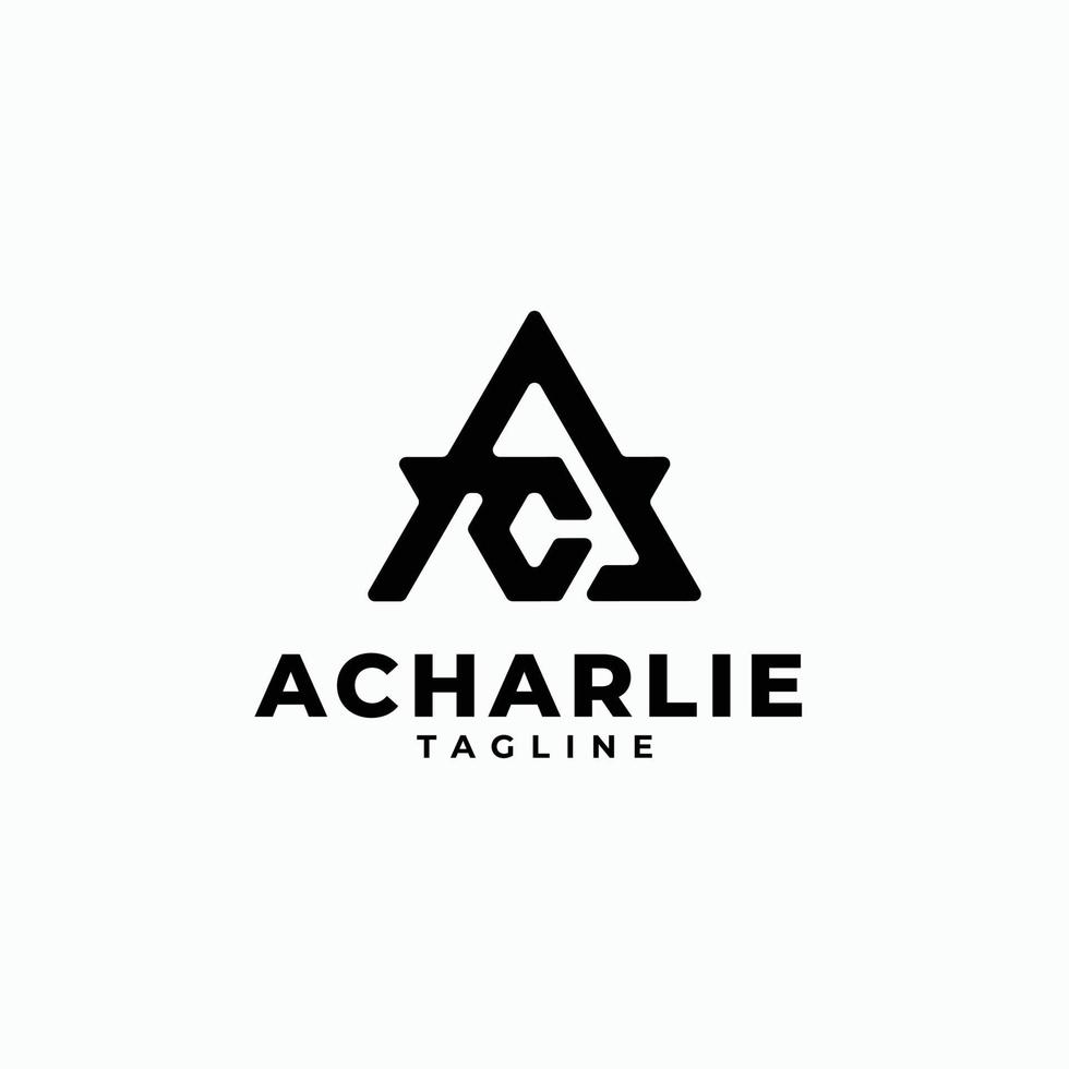 Logo letters Triangle Initials Monogram logo AC, A and C vector