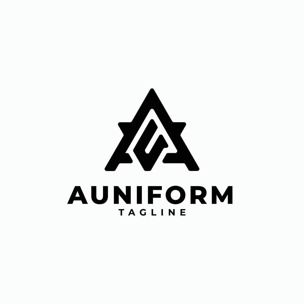 Alphabet Logo letters Initials Monogram logo AU, A and U vector