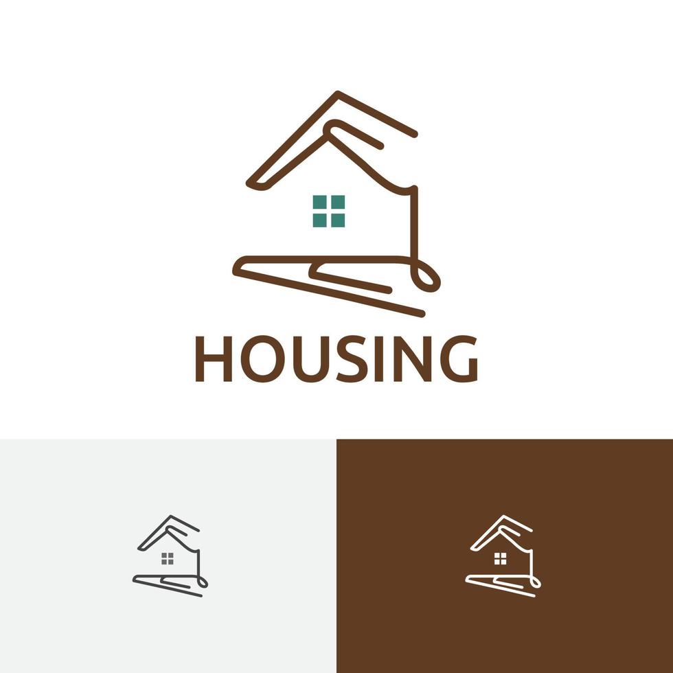 Safety Investment Business House Care Home Real Estate Line Logo vector