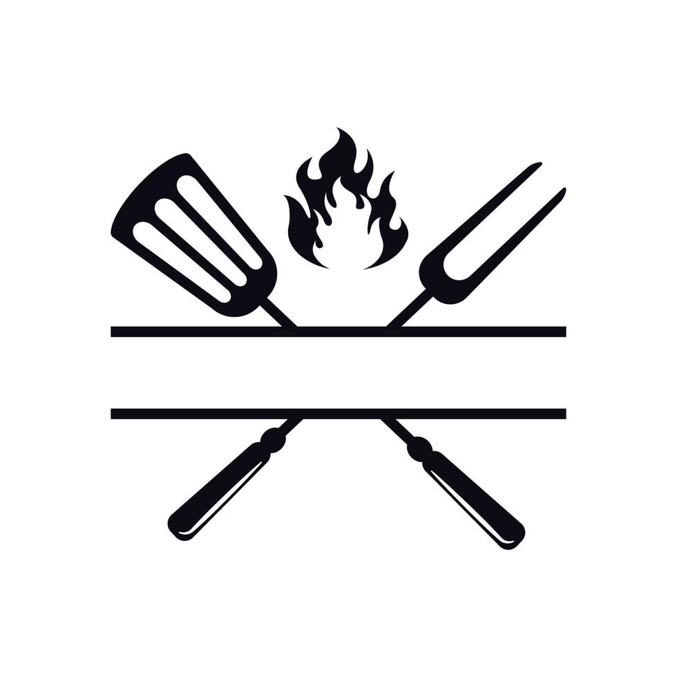 grill logo icon design template vector