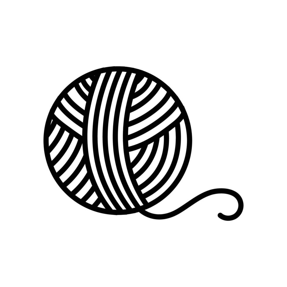vector de diseño de icono de logotipo de hilo de lana