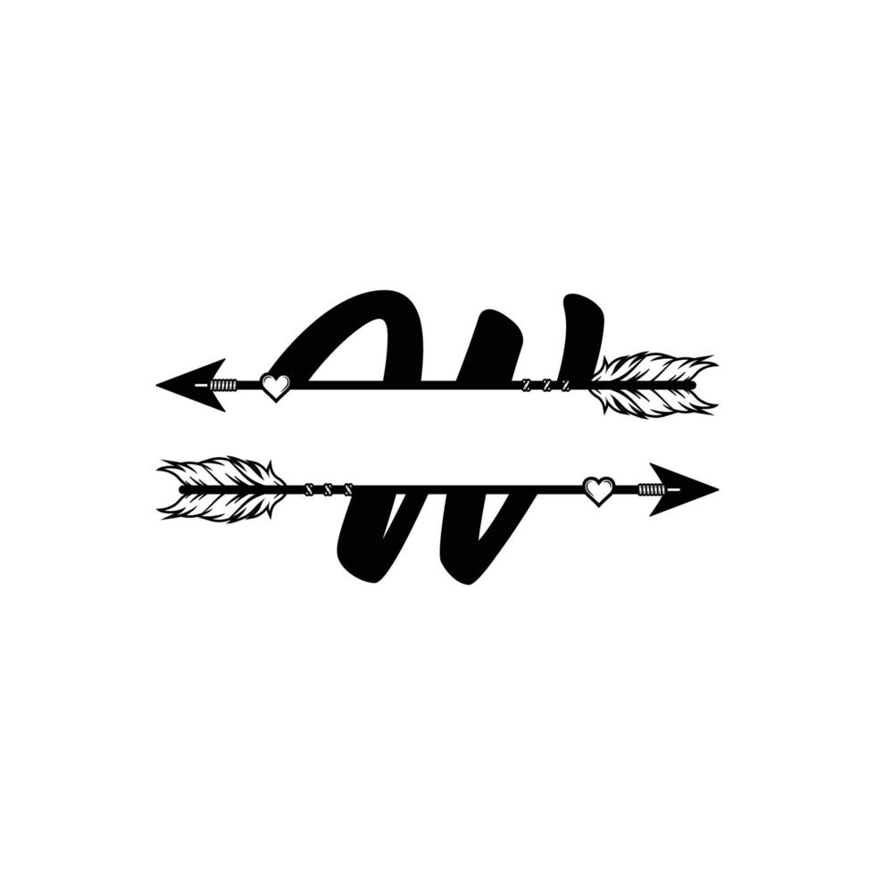 Initial Decorative Monogram Split Letter Vector