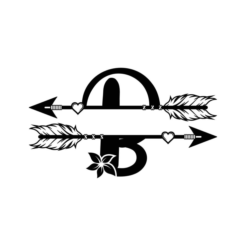 Initial Decorative  Monogram Split Letter Vector