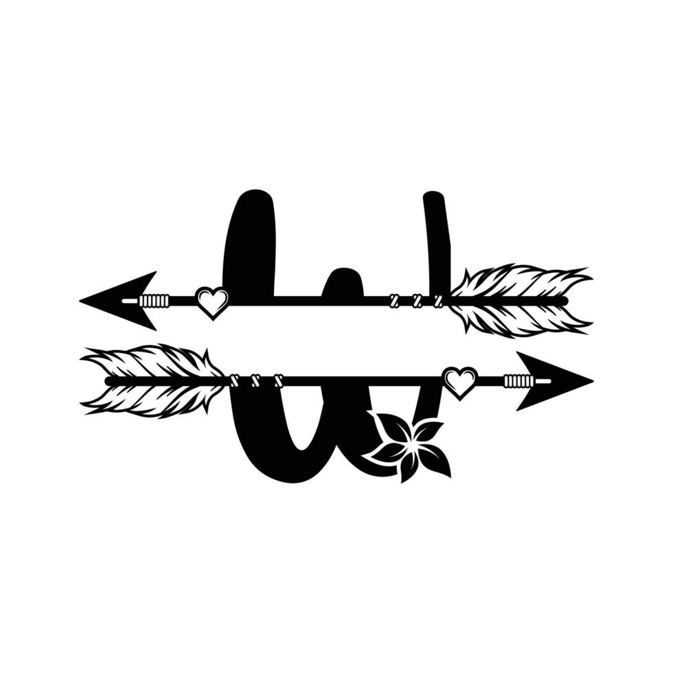 Initial Decorative  Monogram Split Letter Vector