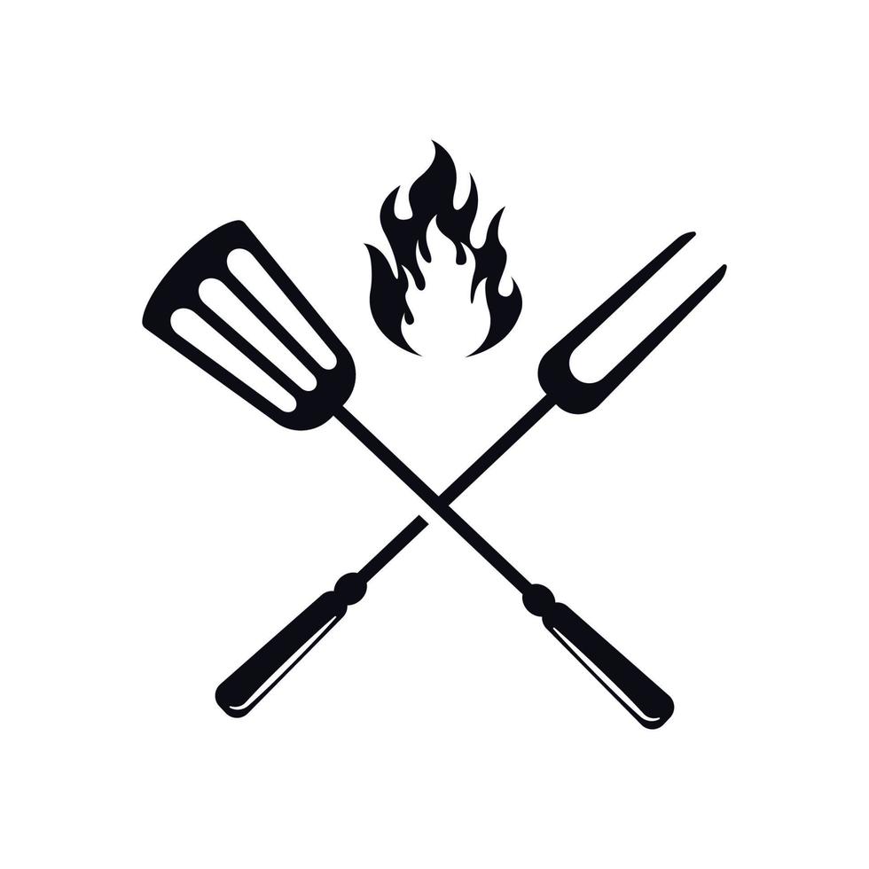 grill logo icon design template vector