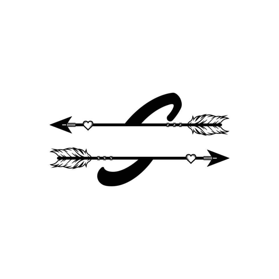 Initial Decorative Monogram Split Letter Vector