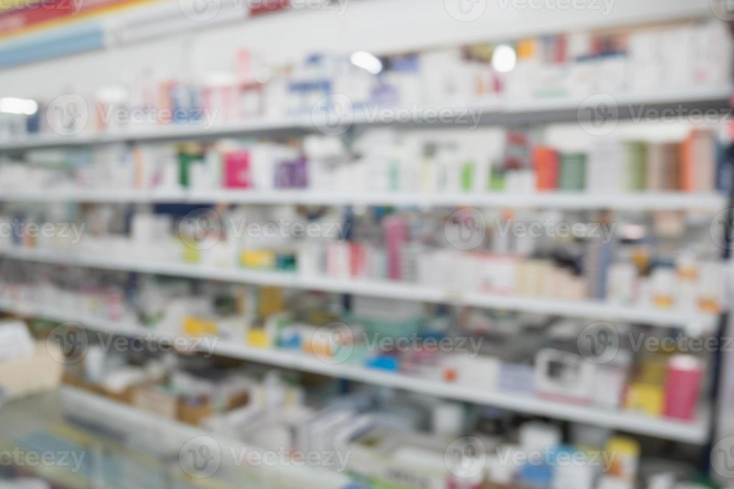 pharmacy drugstore shop interior blur background photo