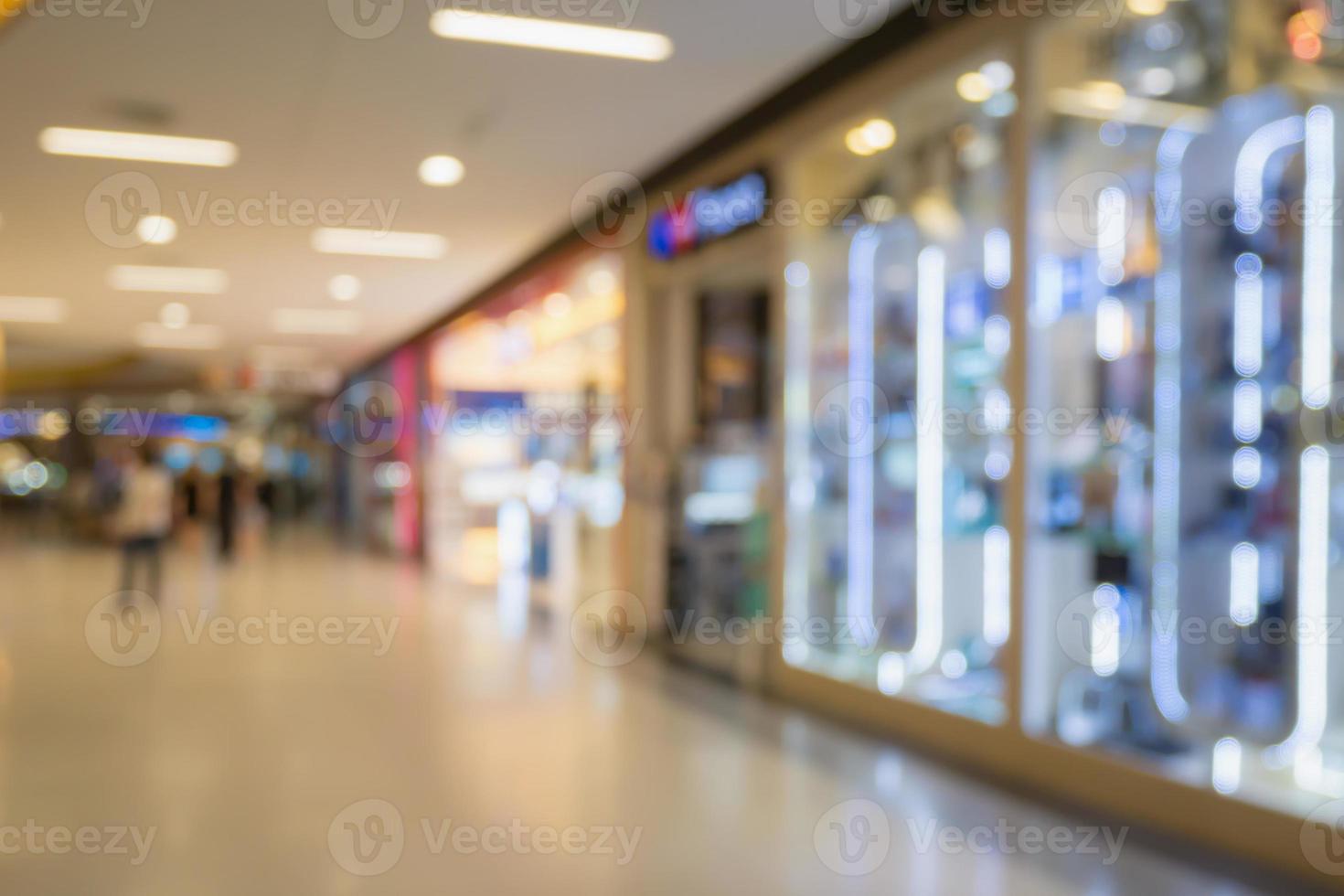 Abstract shopping mall store defocused blurred background photo