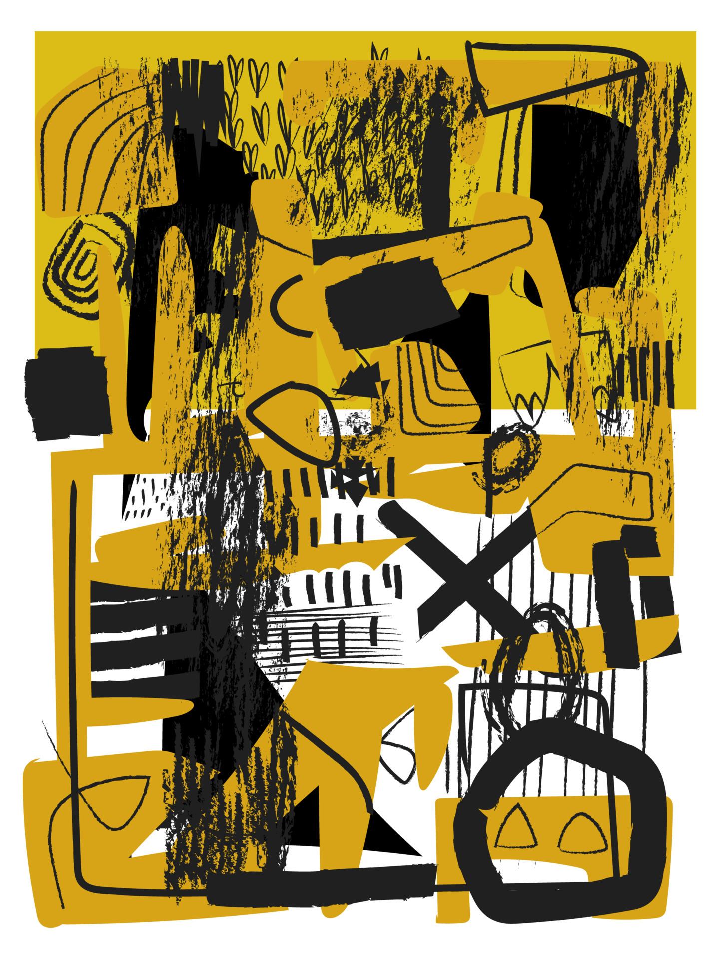 Aesthetic abstract grunge hand drawn vector illustration background