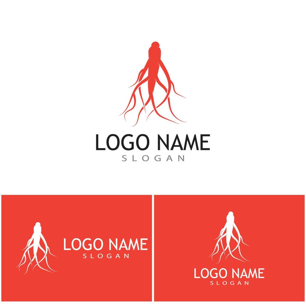 Ginseng vector icon illustration design template