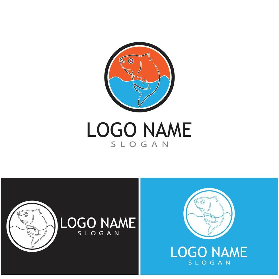 Fish logo template. Creative vector symbol